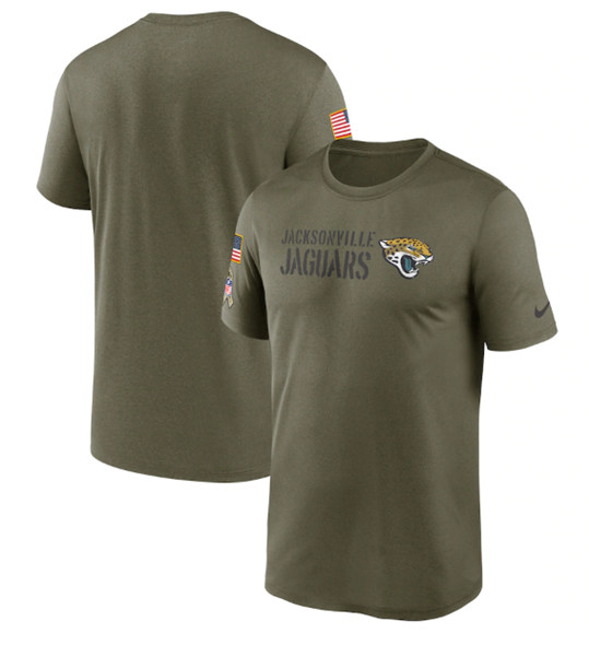 Men's Jacksonville Jaguars 2022 Olive Salute to Service Legend Team T-Shirt
